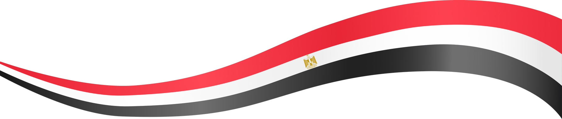 Long waving Egypt flag isolated  on png or transparent